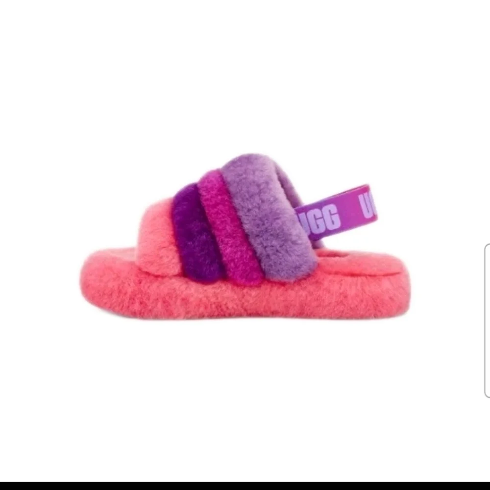 Ugg Big Girls Oh Yeah Gradient Furry Indoor/ Outdoor Colorful Slippers 1